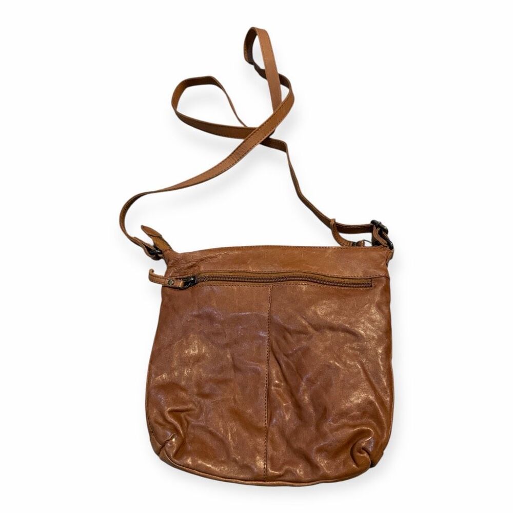 COCHOA Women’s Brown Leather Crossbody Bag Multi Pocket Adjustable Strap - Picture 3 of 8